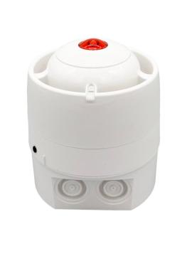 KE-AS3115W-CMIP, Excellence Series Intelligent Addressable Weatherproof Sounder/Visual Indicator with Isolator (Ceiling Mount) Red Flash