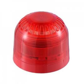 Klaxon, PSC-0002, Sounder Beacon (LED) Red Lens,  Red Shallow Base (17-60 V LED)