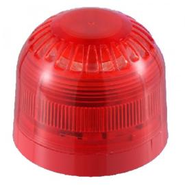 Klaxon, PSC-0025, Sounder Beacon (LED) Amber Lens, Red Shallow Base (17-60 V LED)