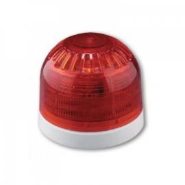 Klaxon, PSC-0035, Sounder Beacon (LED) Red Lens,  White Shallow Base (17-60 V LED)