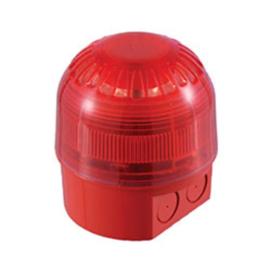 Klaxon, PSS-0094, Sounder/Beacon (LED)  AC Red, Red Deep Base (110/230 AC)