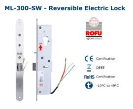 ML-300-SW, Reversible EURO cyclinder electric lock, 650kg