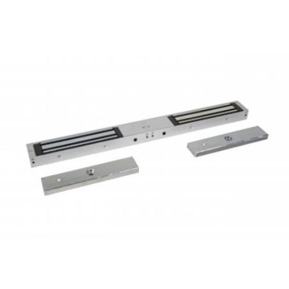 Monitored Double Slimline Mini Magnet  product offering 600lb (280kg) holding force - magnet size 500(L) x 46 (W) x 25 (D) all mm - includes a monitoring contact rated at 2amp at 24VDC also Door Monitoring sensor. gallery image