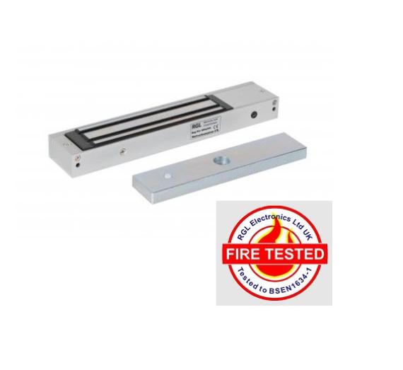 Monitored Slimline Mini Magnet product offering 600 lbs (280 kg) holding force - Magnet size 250(L) x 46 (W) x 24 (D) all MM - Includes a monitoring contact rated at 2 Amp at 24vdc and also Door Monitoring sensor. gallery image