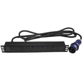 PDU6H32, All-Rack Horizontally mounted UK PDU with 32Amp Commando Plug