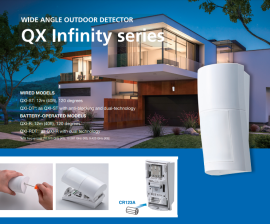 QXI-R, High/Low mount Wide angle PIR/Microwave Detector 12m x 120? coverage *9.425 GHz