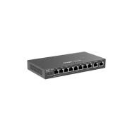 RG-EG210G-P-V3, 10-Port Gigabit Cloud-Managed Gateway, 8 x PoE/PoE+ ports, up to 4 WAN links, 200 concurrent users, 600 Mbps (1000 Mbps in Turbo mode). gallery thumbnail