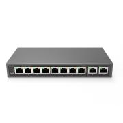 RG-ES110D-P, 8-Port 100Mbps + 2 Uplink Port 1000Mbps, 8 of the ports support PoE/PoE+ power supply. unmanaged switch, desktop gallery thumbnail