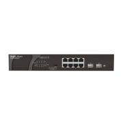 RG-ES110GDS-P, 8 x 1000M copper ports and 2 x 1000M uplink SFP ports: 8 ports for PoE/PoE+, with the maximum PoE power up to 120 W; unmanaged switch gallery thumbnail