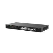 RG-ES126FGS-LP, 24-Port 100Mbps + 1 Uplink Port 1000Mbps + 1 Gigabit RJ45/SFP combo Ports, 24 of the ports support PoE/PoE+ power supply, Steel Case gallery thumbnail