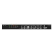 RG-ES126FGS-LP, 24-Port 100Mbps + 1 Uplink Port 1000Mbps + 1 Gigabit RJ45/SFP combo Ports, 24 of the ports support PoE/PoE+ power supply, Steel Case gallery thumbnail