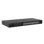 RG-ES126FGS-P, 24-Port 100Mbps + 1 Uplink Port 1000Mbps + 1 Gigabit RJ45/SFP combo Ports, 24 of the ports support PoE/PoE+ power supply, Steel Case gallery thumbnail