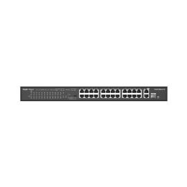 RG-ES126S-LP V2, 24*10/100Mbps Base-TX Ports(POE, Max PoE budget:180W) ,2*10/100/1000Mbps Base-T with 1Combo Uplink Ports