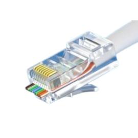 RJ45PLUGPT50, Pass Through RJ45 Plug 8P8C - Cat 5e