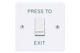 RTE-001F, Plastic exit button, standard, flush mount