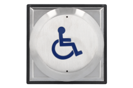 RTE-D, Large all-active wheelchair logo exit button, surface mount