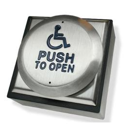 RTE-PTOD, Large all-active wheelchair logo & PUSH TO OPEN exit button, surface mount