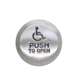 RTE-PTODF, Large all-active wheelchair logo & PUSH TO OPEN exit button, flush mount