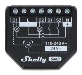 SHEL-2PM-GEN3-2, Shelly Plus 2PM Gen3 2 Channel Switch with Power Metering (2 Pack)