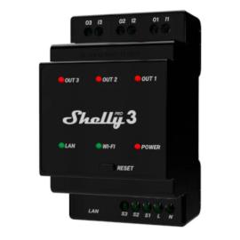 SHEL-PRO-3, Shelly Pro 3 DIN-Rail Mounted 3 Channel Smart Switch
