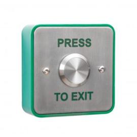 Stainless Steel 25mm button surface mounted with vandal resistant button, includes back box with security screws. Greater than 1m operations. IP54
PRESS TO EXIT ONLY Size 85h x 85w x 28d (all mm - d =back box only)