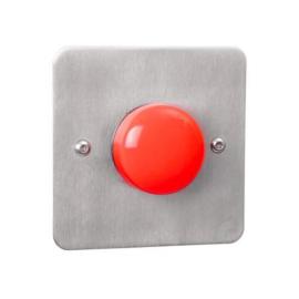 Standard Stainless Steel plate with Large RED button surface mounted WITHOUT�collar, DOES NOT INCLUDE BACK BOX . Greater than 1m operations.  Switch only IP66.