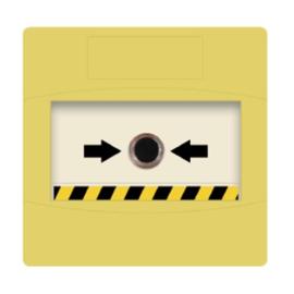SY-YF02, Double Pole Changeover Yellow Call Point - Flush Mounted