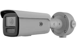 TVFC-M01-0402-BUL-G, TruVision 4MP, Full colour IP Fixed Lens Bullet Camera, 60m white light, 2.8mm, built-in mic & speaker, strobe light, grey