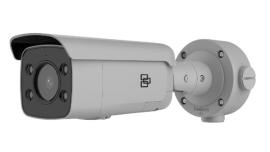 TVFC-M01-0802-BUL-G, TruVision 4K/8MP, Full colour IP Fixed Lens Bullet Camera, 60m white light, 2.8mm, built-in mic & speaker, strobe light, grey