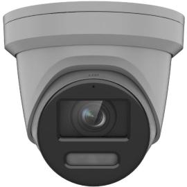TVFC-M01-0802-TUR-G, TruVision 4K/8MP, Full colour IP Fixed Lens Turret Camera, 30m white light, 2.8mm, built-in mic & speaker, strobe light, grey