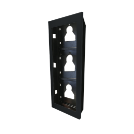 UT9163B, FLUSH-MOUNTED FRAME, 3 ULTRA MODULES, BLACK