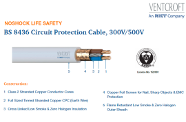 VNS-S425EWT, 2.5sqmm (7/0.67) 100m White, 4 Core & CPC  Circuit Protection Cable (No Shock Life Safety)