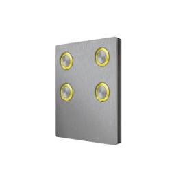 VR4KBM-4/Y, VR4K Series Button module (4 buttons with yellow bezel)
