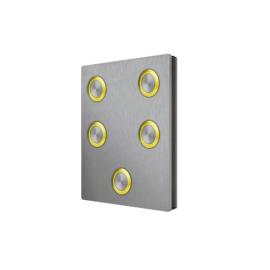 VR4KBM-5/Y, VR4K Series Button module (5 buttons with yellow bezel)