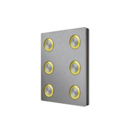 VR4KBM-6/Y, VR4K Series Button module (6 buttons with yellow bezel)