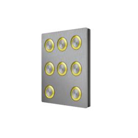 VR4KBM-8/Y, VR4K Series Button module (8 buttons with yellow bezel)