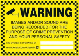 WARN, ESP CCTV Large External Yellow Warning Sign