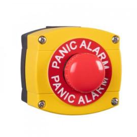 Weather Proof IP66 rated Plastic housing in Yellow/Black  with Large Red button, surface mounted, PANIC ALARM. 2 x 20mm cable entry holes.
Size 85h x 90w x 60d to 80 (all mm - d =back box only)
