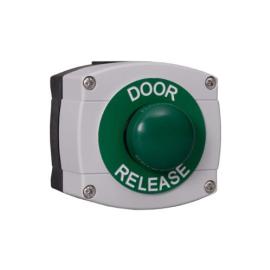 WP66-G-GB/DR, Weatherproof IP66 rated plastic housing in Grey/Black with Large Green Button