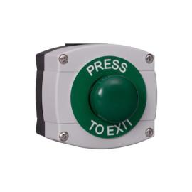 WP66-G-GB/PTE, Weatherproof IP66 rated plastic housing in Grey/Black with Large Green Button