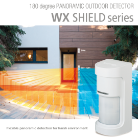WXS-AM, High Mount Multi Dimensional Outdoor Detector 12m x 180 Deg. coverage with anti-masking